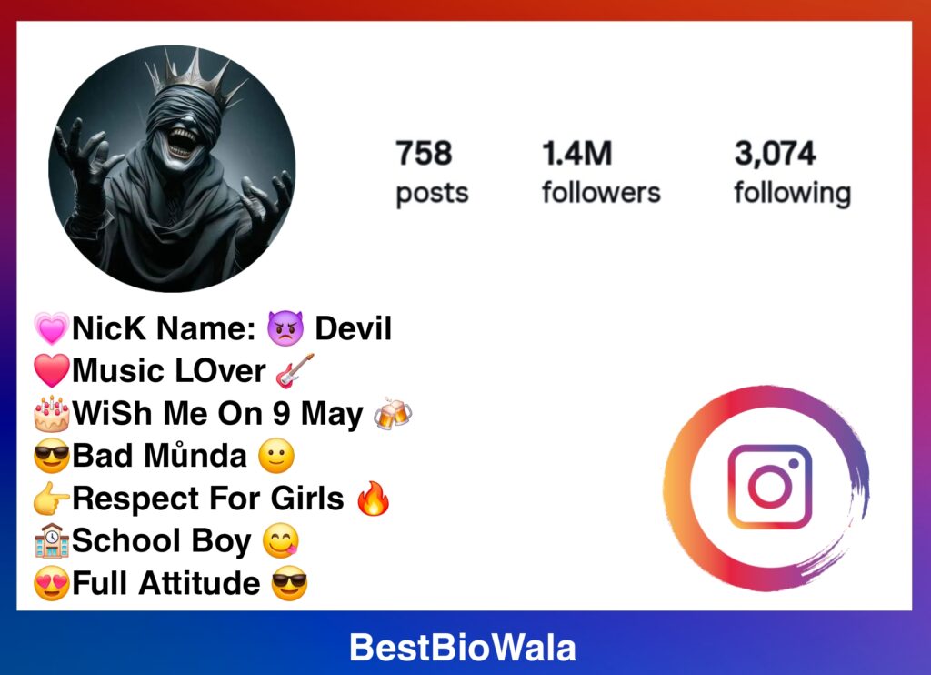 Devil Bio For Instagram