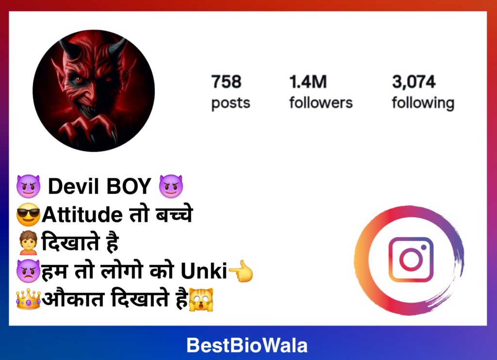 Devil Bio For Instagram