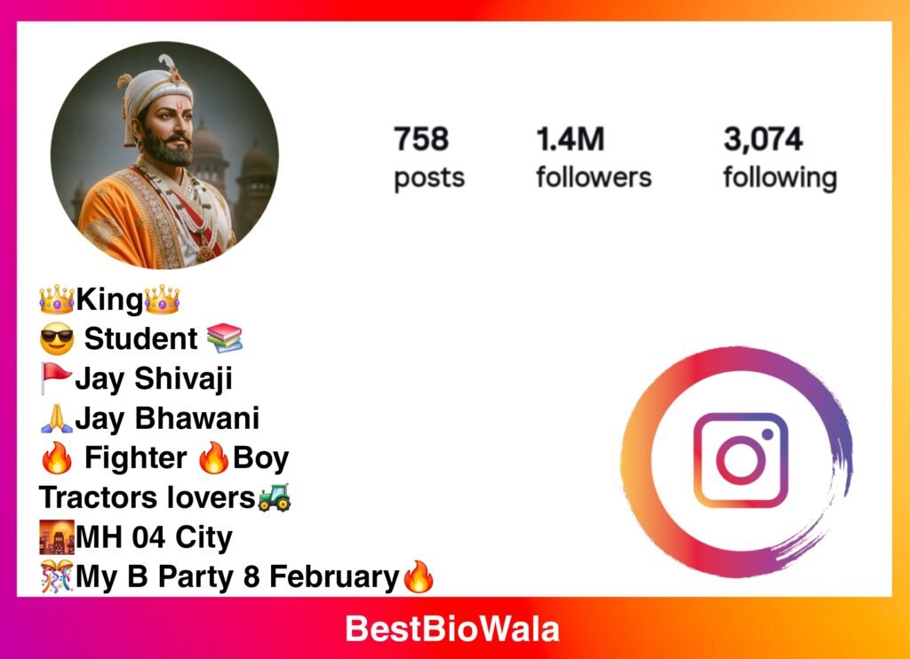 Instagram Bio Shivaji Maharaj