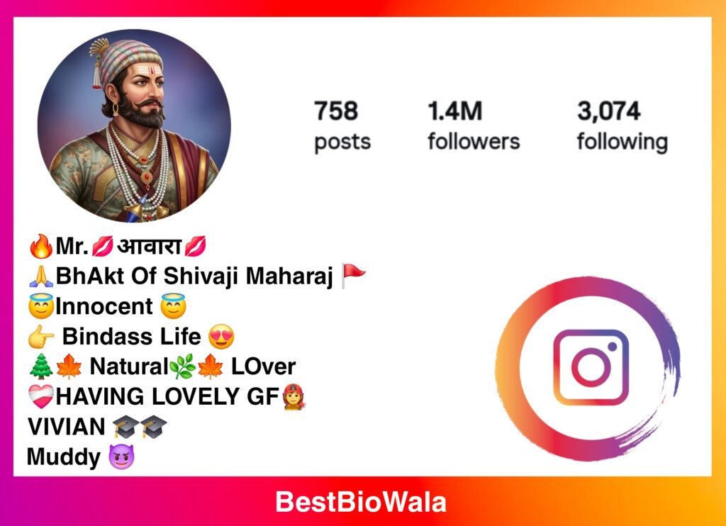 Instagram Bio Shivaji Maharaj