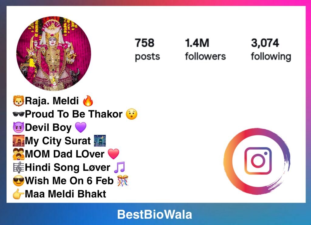 Maa Meldi Bio For Instagram | Instagram Bio Meldi Maa