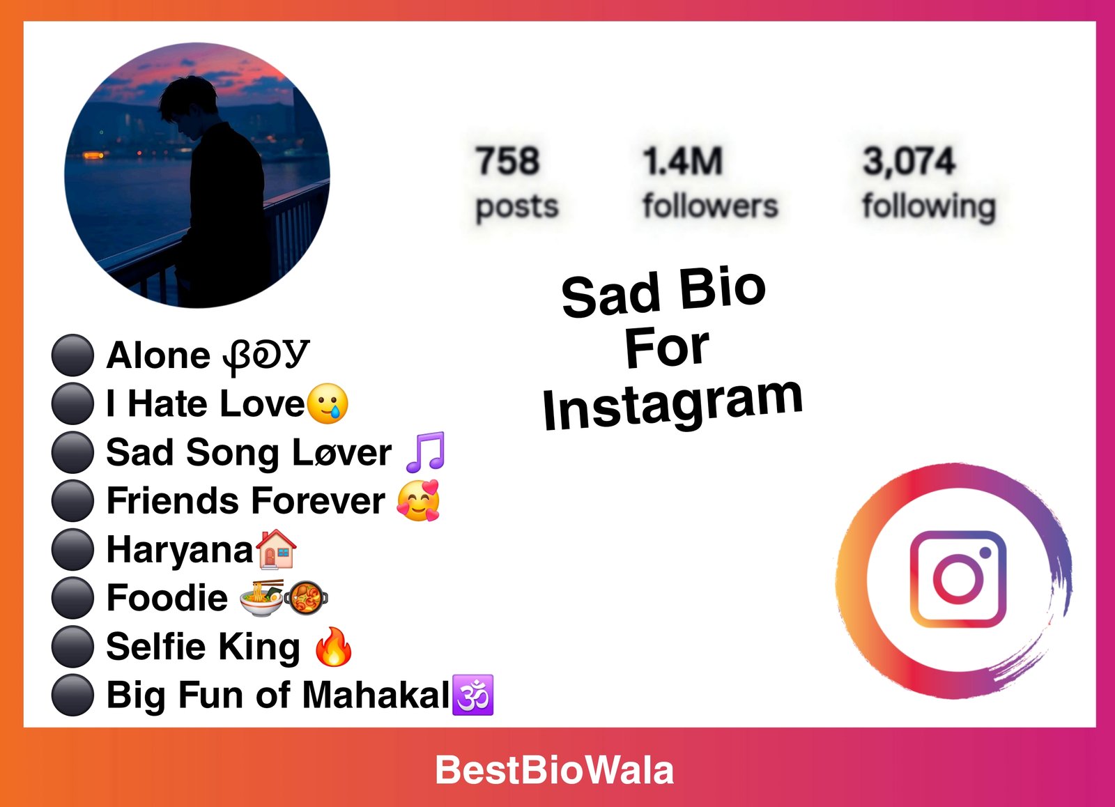 Sad Bio For Instagram | Very Sad Instagram Bio